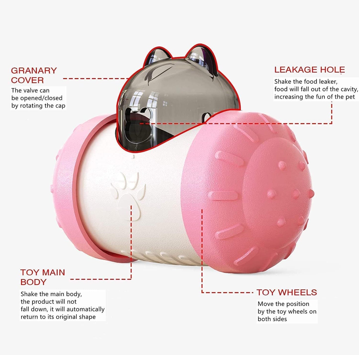 Cat Toys and Dog Toys – Interactive Treat Dispensing Ball, Cat Feeder Toy, Dog Enrichment Toys for Small, Medium, Large Dogs and Cats