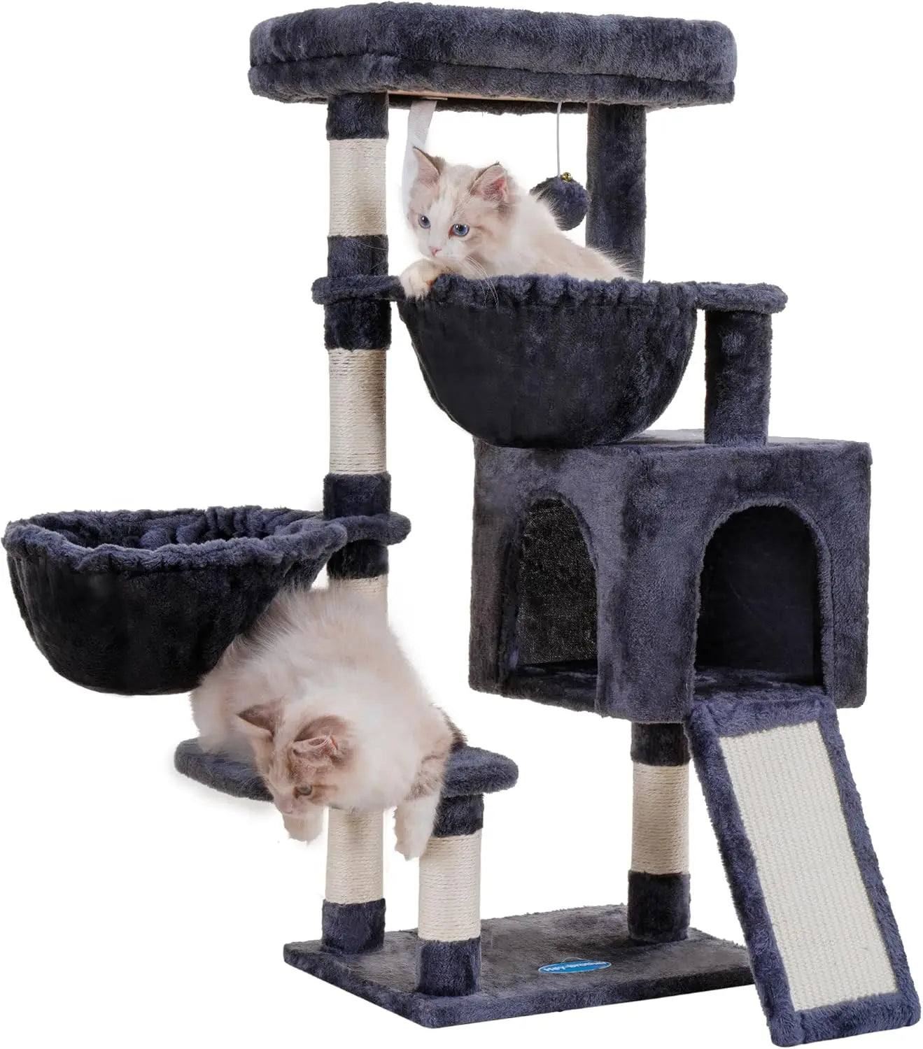 Cat Tree Cat Tower for Indoor Cats, Cat House with Large Padded Bed, Cozy Condo, Hammocks, Sisal Scratching Posts, Big Scratcher