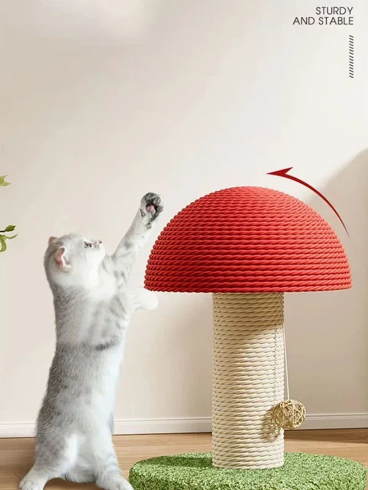 Cute Cat Scratch Board Kitten Climbing Mushroom Protecting Furniture Funny Cat Grinding Claw Toy Durable Sisal Scratching Board