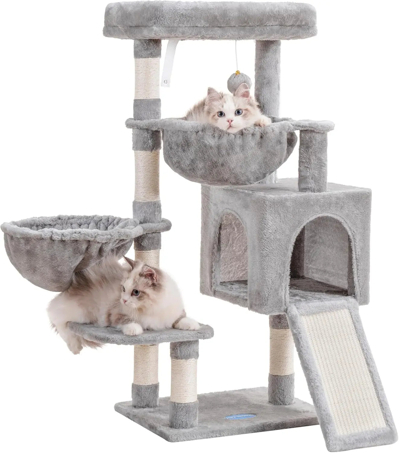 Cat Tree Cat Tower for Indoor Cats, Cat House with Large Padded Bed, Cozy Condo, Hammocks, Sisal Scratching Posts, Big Scratcher