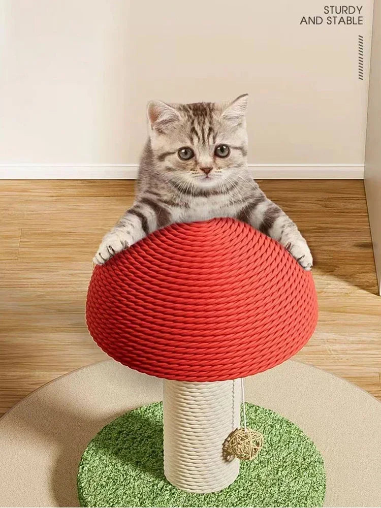 Cute Cat Scratch Board Kitten Climbing Mushroom Protecting Furniture Funny Cat Grinding Claw Toy Durable Sisal Scratching Board
